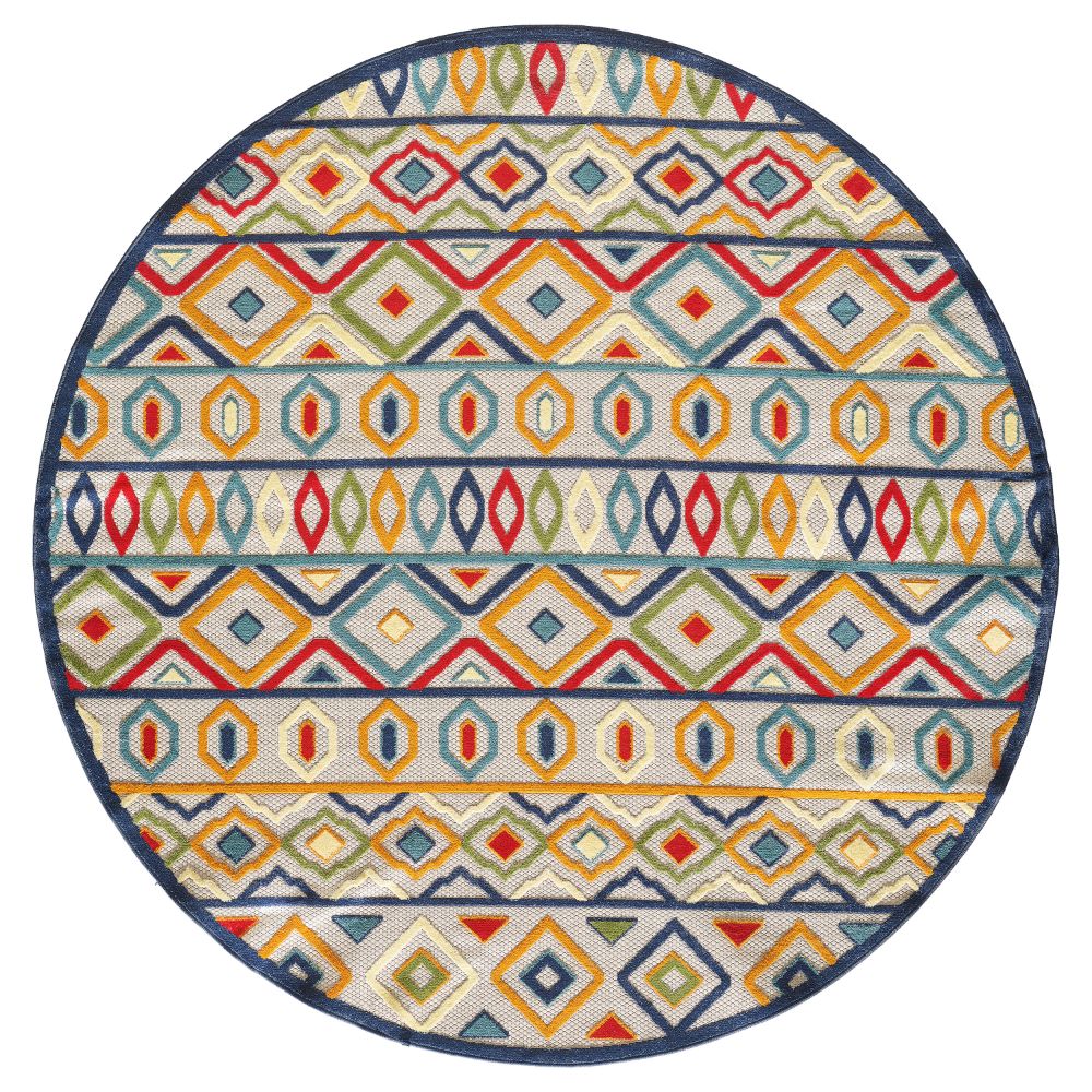 KAS CAA6928 Calla 7 Ft. 10 In. Round Rug in Ivory/Multi